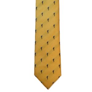 Yellow necktie with brown Italian horns