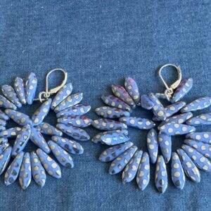 Periwinkle Blue Hoop Style Dagger Earrings