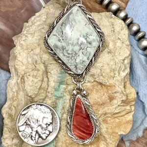 Nevada Variscite and Spiny Pendant