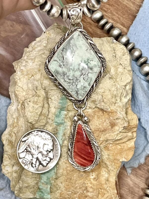 Nevada Variscite and Spiny Pendant