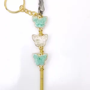 Crystal Butterfly Ganja Wand Keychain