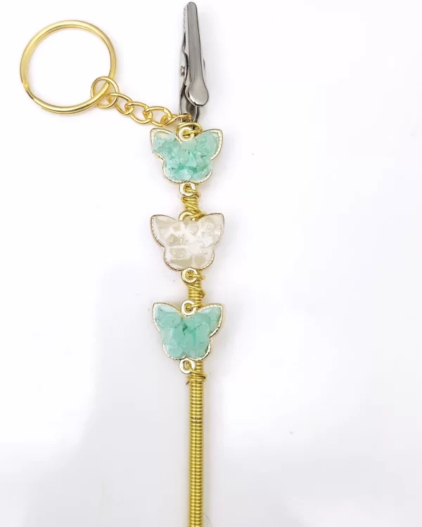 Crystal Butterfly Ganja Wand Keychain