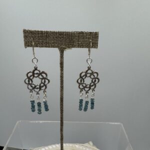 Sterling Silver Chandelier Earrings with London Blue Topaz Dangles