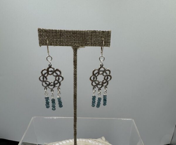 Sterling Silver Chandelier Earrings with London Blue Topaz Dangles