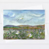 Lake Lahontan Pelicans Fallon Nevada Watercolor Greeting Card Historical Landmark