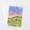 Rattlesnake Hill Cross Fallon Nevada Watercolor Greeting Card Historical Landmark