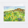 Rattlesnake Hill Cross Fallon Nevada Watercolor Greeting Card Historical Landmark