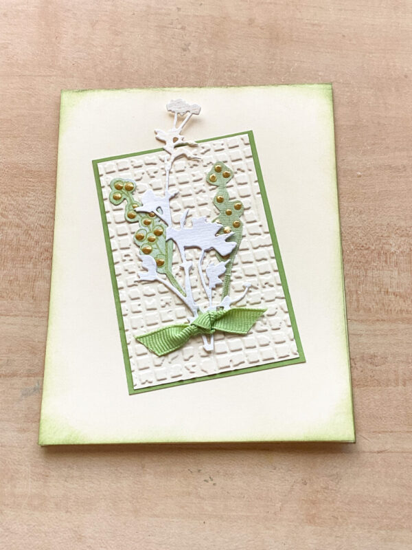 Vanilla color delicate florals greeting card
