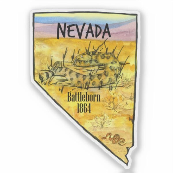 Nevada State Shape Stickers Explore Don’t Fence Me In Desert Bighorn