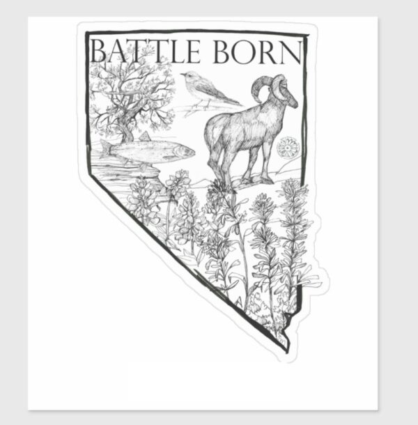 Nevada State Shape Stickers Explore Don’t Fence Me In Desert Bighorn