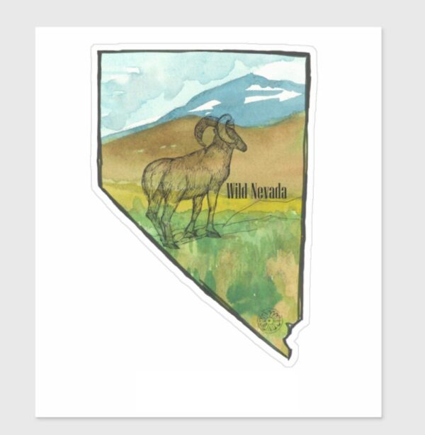 Nevada State Shape Stickers Explore Don’t Fence Me In Desert Bighorn