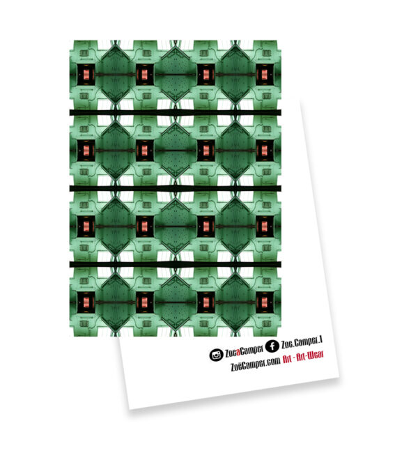 Green Caboose Train (NV) – 5″x7″ Greetings Card