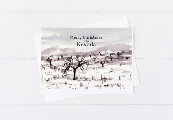 Nevada Christmas Cards Desert Snow Joshua Trees