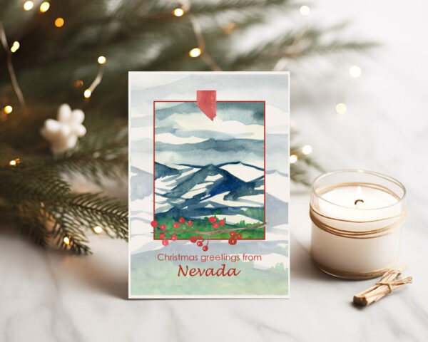 Nevada Christmas Cards Desert Snow Joshua Trees
