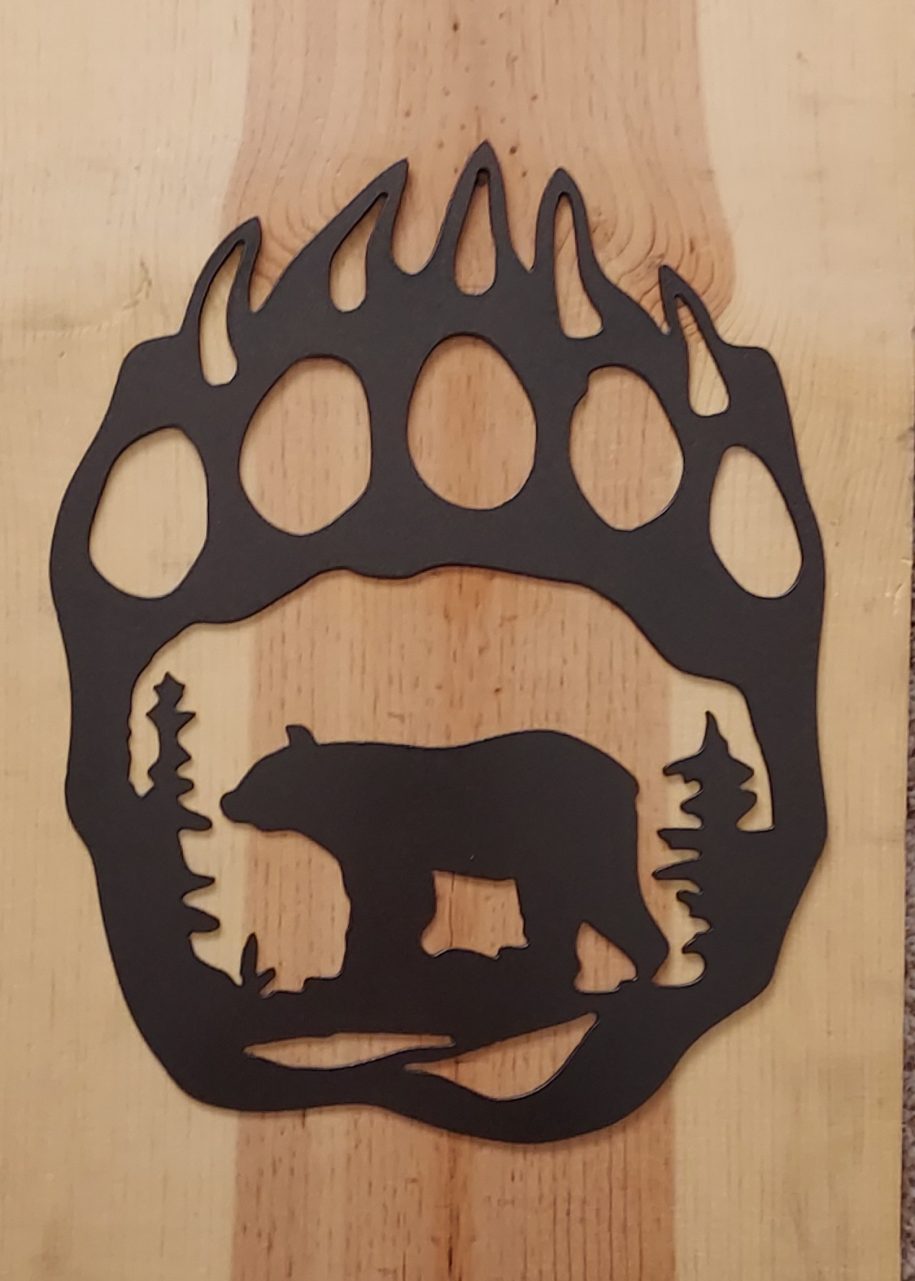Metal Bear Paw Wall Art