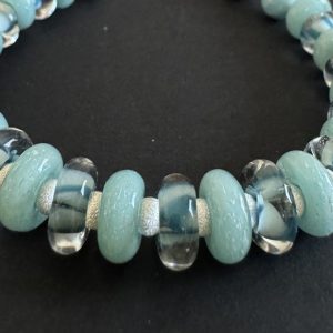Light Blue Artisan Glass Beaded Bracelet