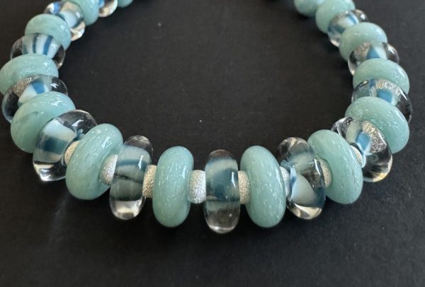 Light Blue Artisan Glass Beaded Bracelet