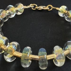 Yellow Artisan Glass Beaded Bracelet