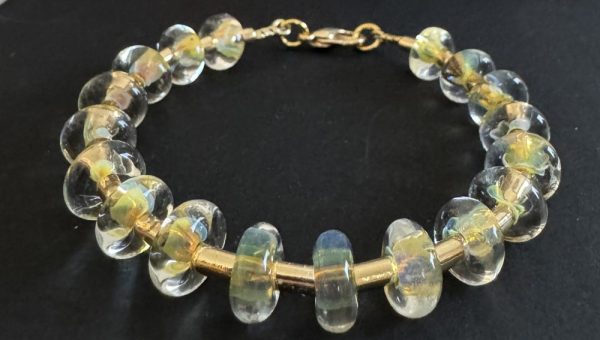 Yellow Artisan Glass Beaded Bracelet