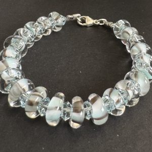 Baby Blue Artisan Glass Beaded Bracelet