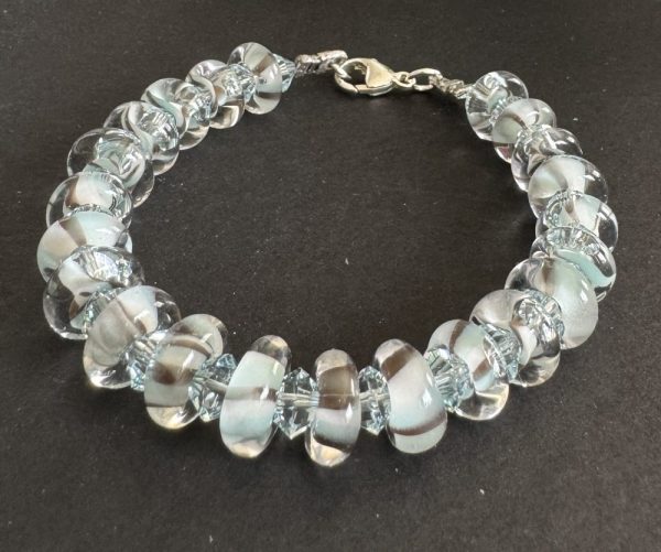 Baby Blue Artisan Glass Beaded Bracelet