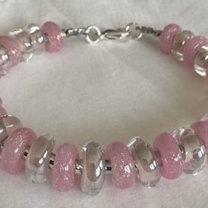 Pink Artisan Glass Beaded Bracelet