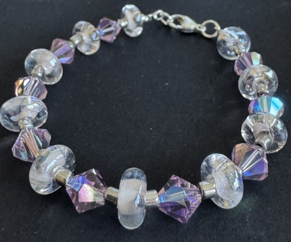 Pearly Artisan Glass Beaded Bracelet