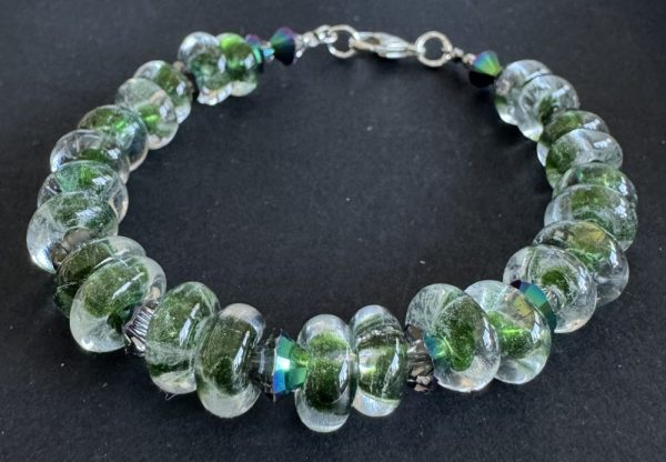 Forest Green Artisan Glass Beaded Bracelet