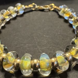 Yellow Artisan Glass Beaded Bracelet