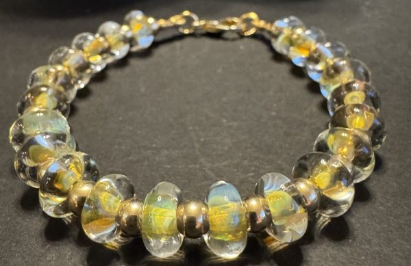 Yellow Artisan Glass Beaded Bracelet