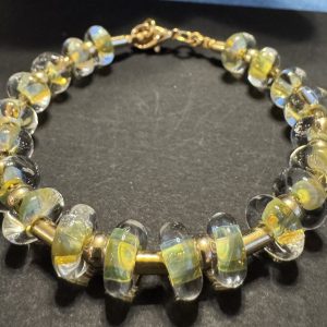 Yellow Artisan Glass Beaded Bracelet