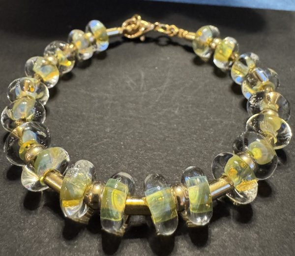 Yellow Artisan Glass Beaded Bracelet