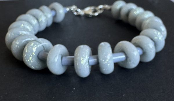 GRAY Artisan Glass Beaded Bracelet
