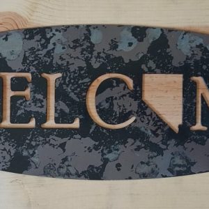 WELCOME NEVADA AGED METAL SIGN