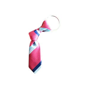 Rust with grey/blue stripes mini necktie key chain