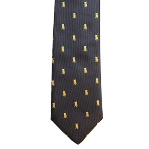 Grey necktie with yellow owl