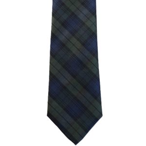 Green blue plaid necktie
