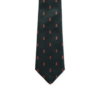 Green necktie with orange owls