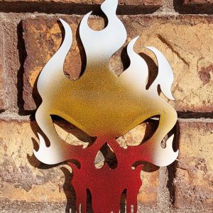 Fire Skull Metal Art
