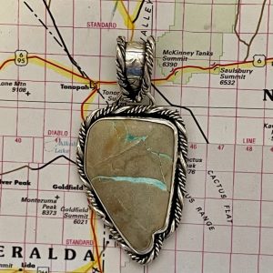 turquoise ribbon Nevada Pendant