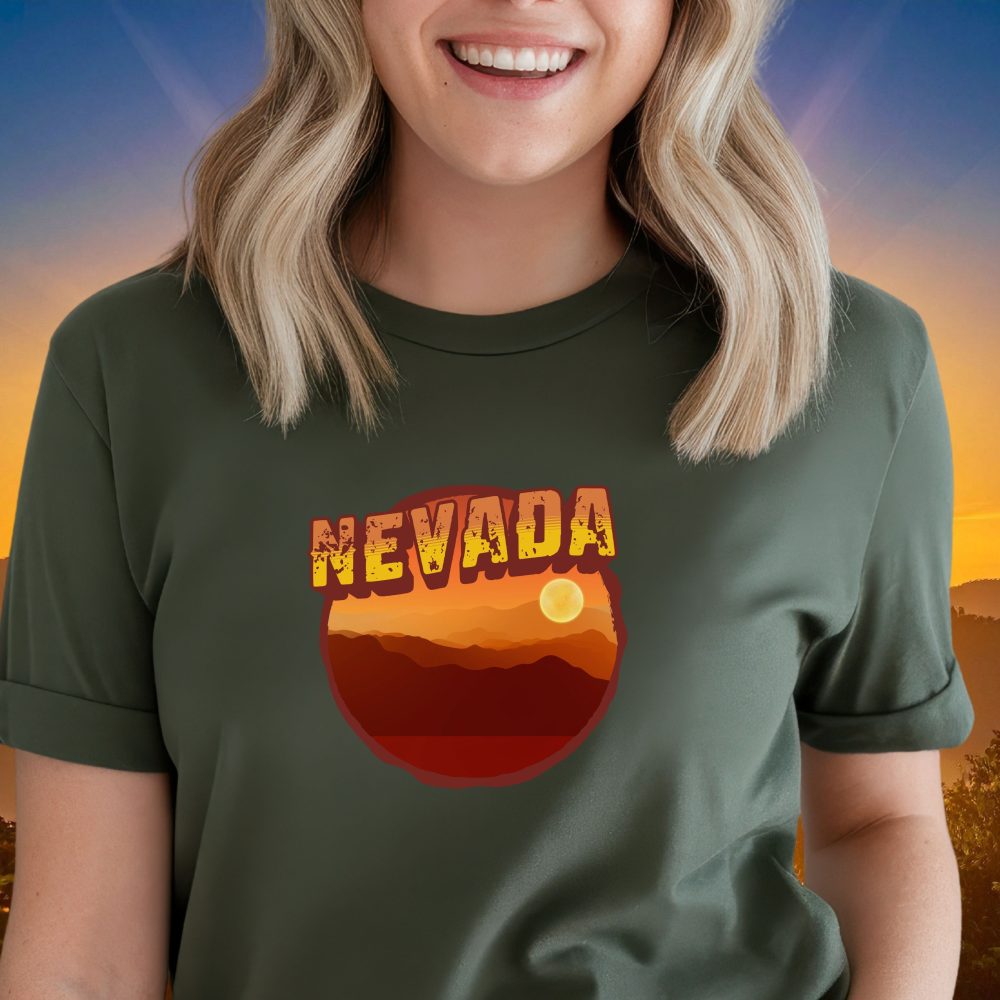 NEVADA TEXT OVER A RUSTIC HIGH DESERT SCENE