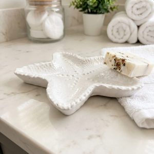Starfish Catchall Tray, Gypsum White 4″