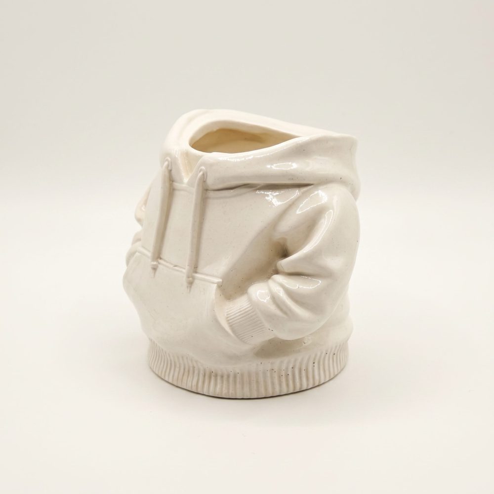 Hoodie Planter, Gypsum White 4″