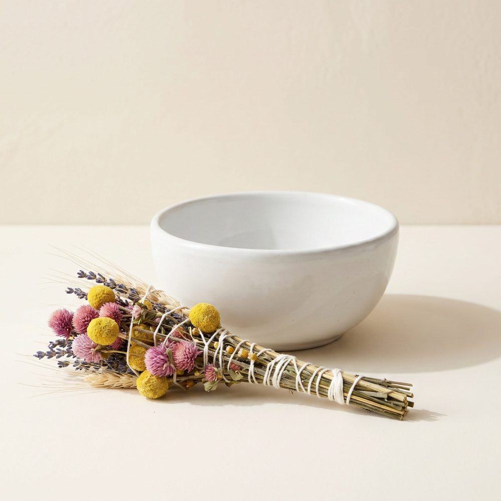 Lavender & Wheat Floral Wand Smudge Stick, 6″