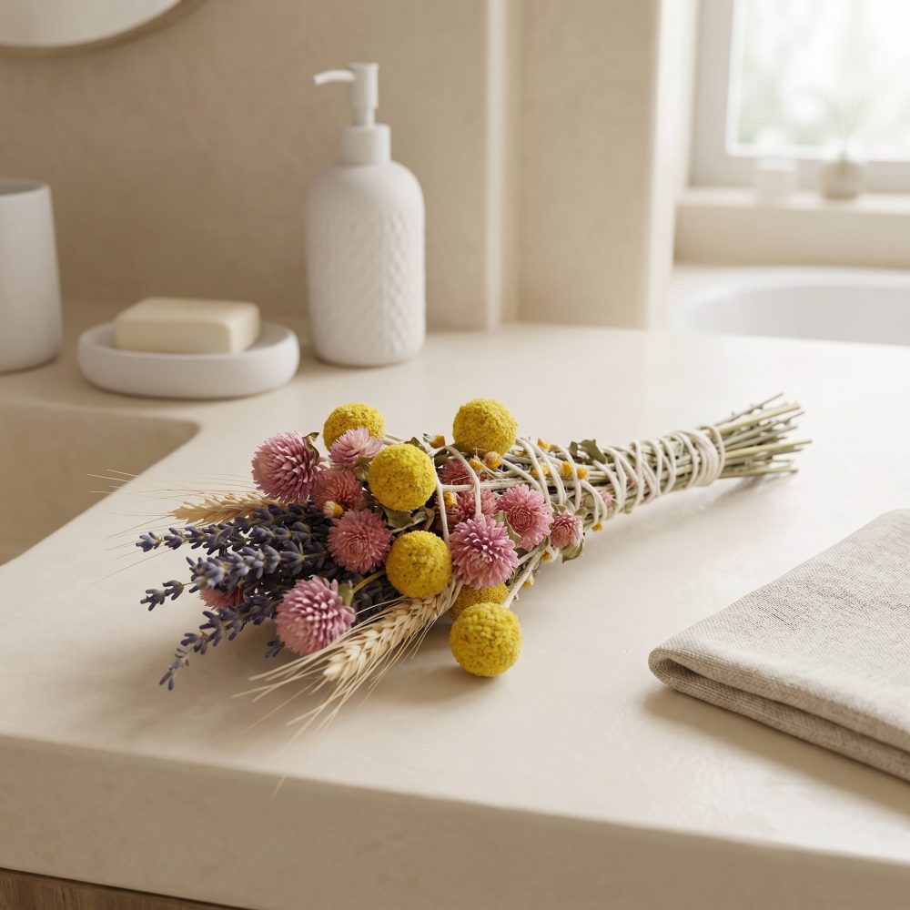 Lavender & Wheat Floral Wand Smudge Stick, 6″