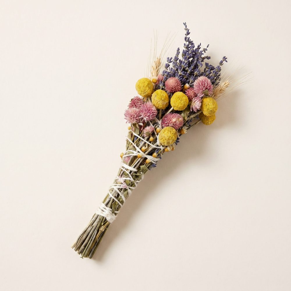 Lavender & Wheat Floral Wand Smudge Stick, 6″