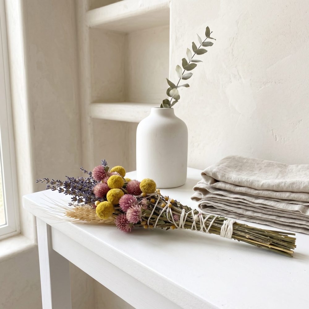 Lavender & Wheat Floral Wand Smudge Stick, 6″