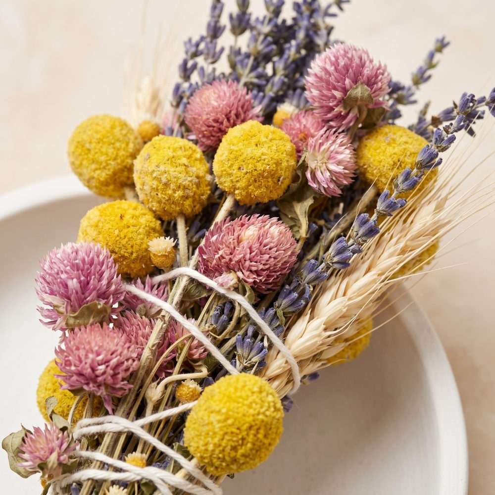 Lavender & Wheat Floral Wand Smudge Stick, 6″