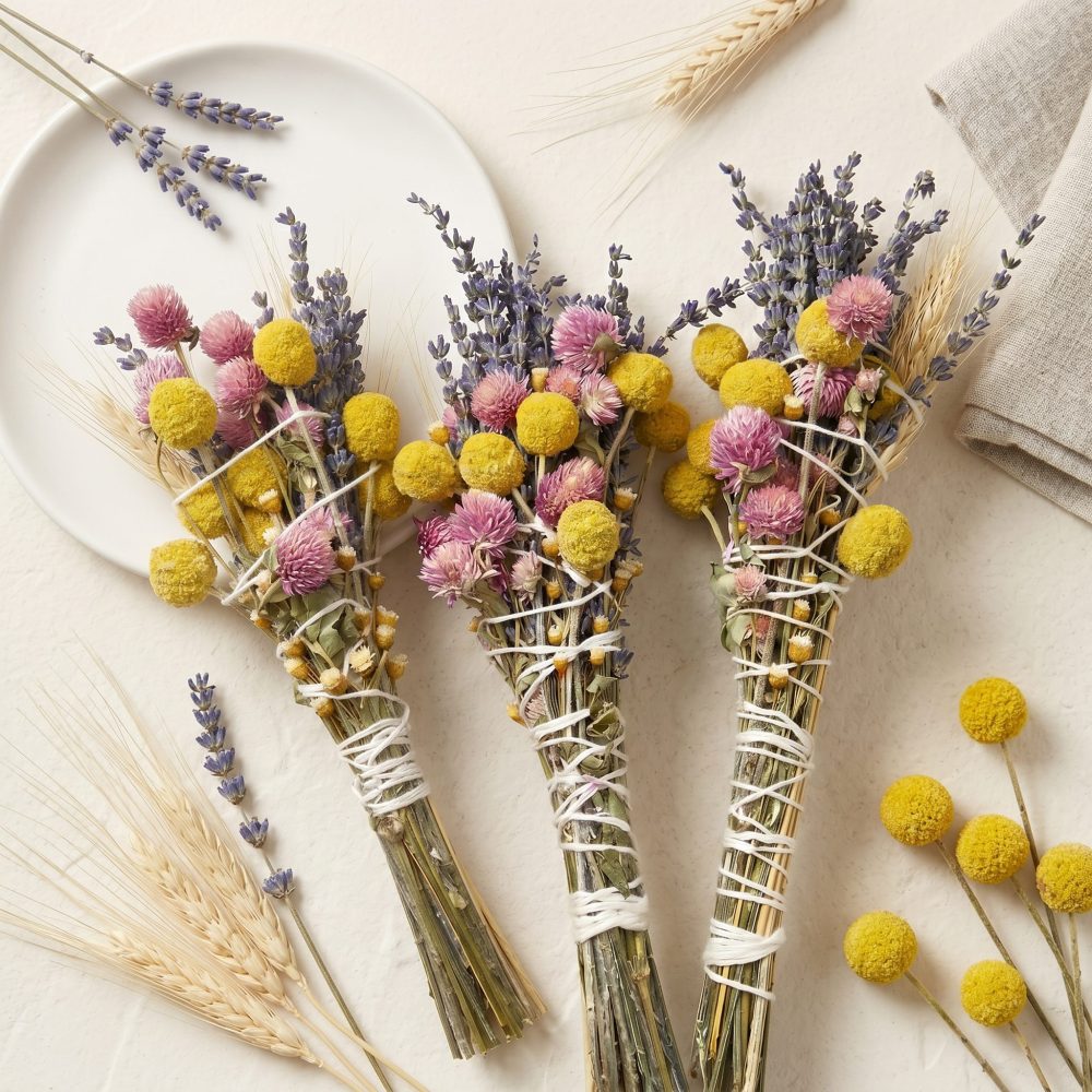 Lavender & Wheat Floral Wand Smudge Stick, 6″