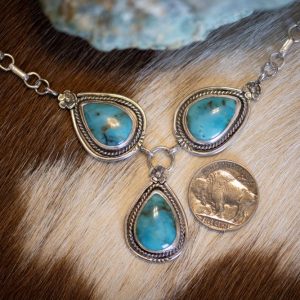 Turquoise 3 stone necklace